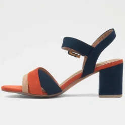 Marco Tozzi Womens Navy Buckle Heel