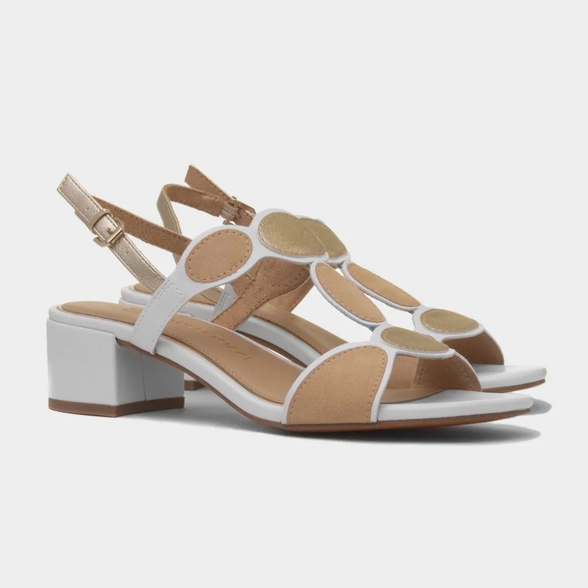Marco Tozzi Womens White Vegan Heeled Sandal