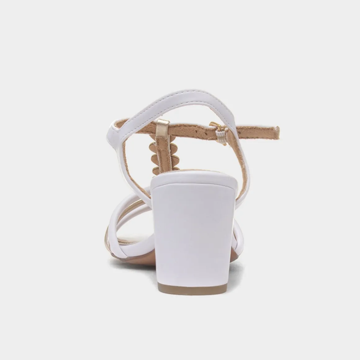 Marco Tozzi Womens White Heart T-Bar Heel