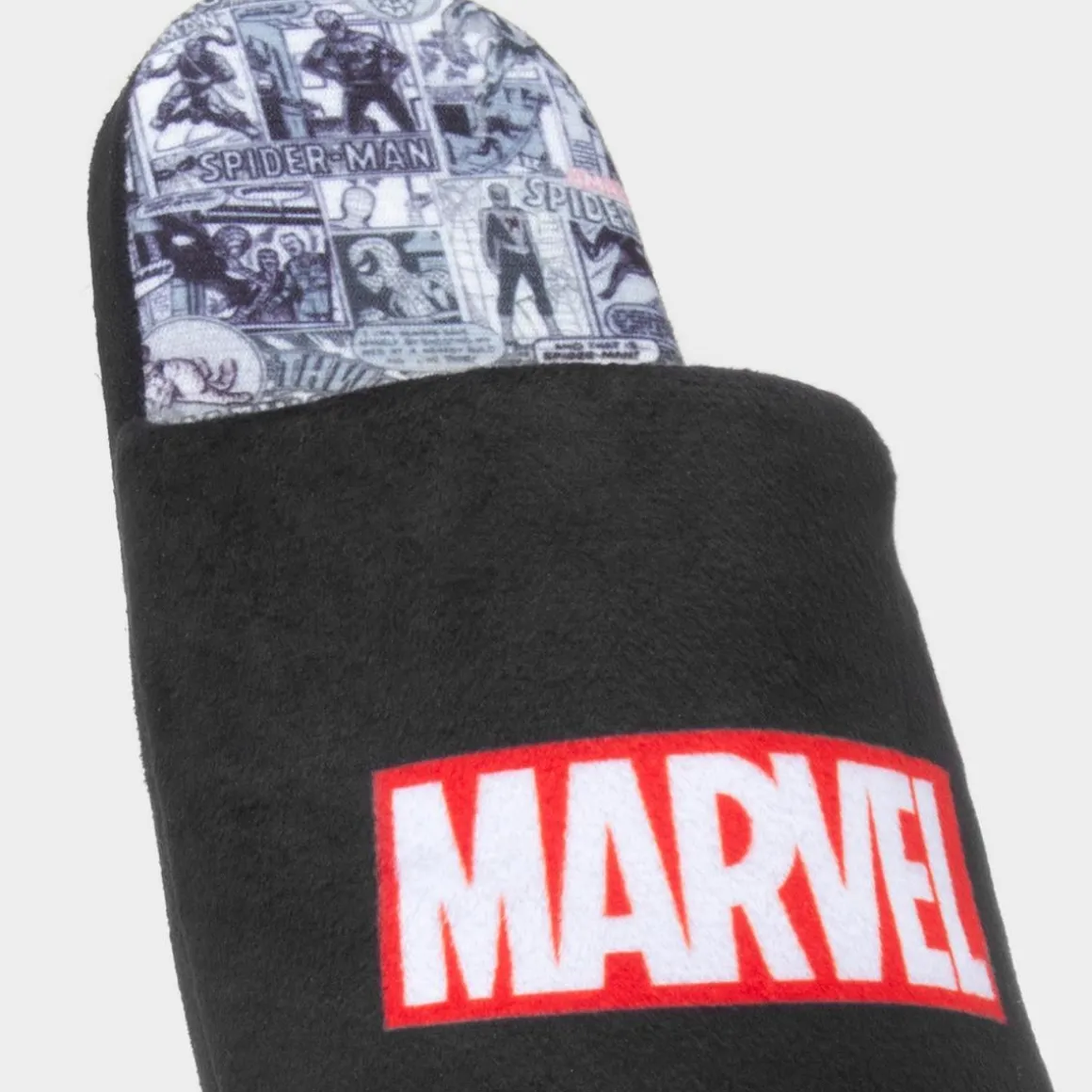 Marvel Mens Black Mule Slipper