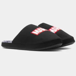 Marvel Mens Black Mule Slipper