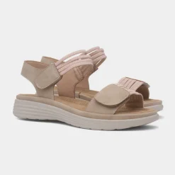 Maya Grace April Womens Beige Easy Fasten Sandal