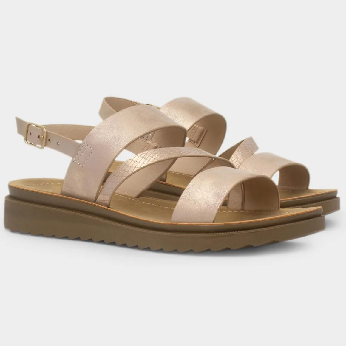 Maya Grace Eden Womens Rose Gold Wider Fit Sandal