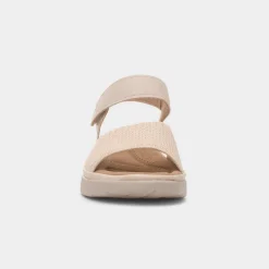 Maya Grace Ella Womens Beige Easy Fasten Sandal