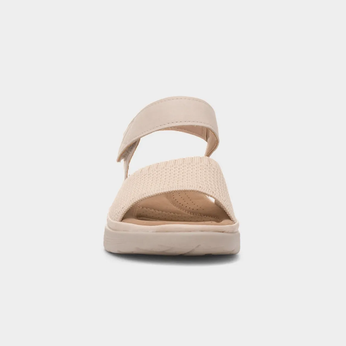 Maya Grace Ella Womens Beige Easy Fasten Sandal