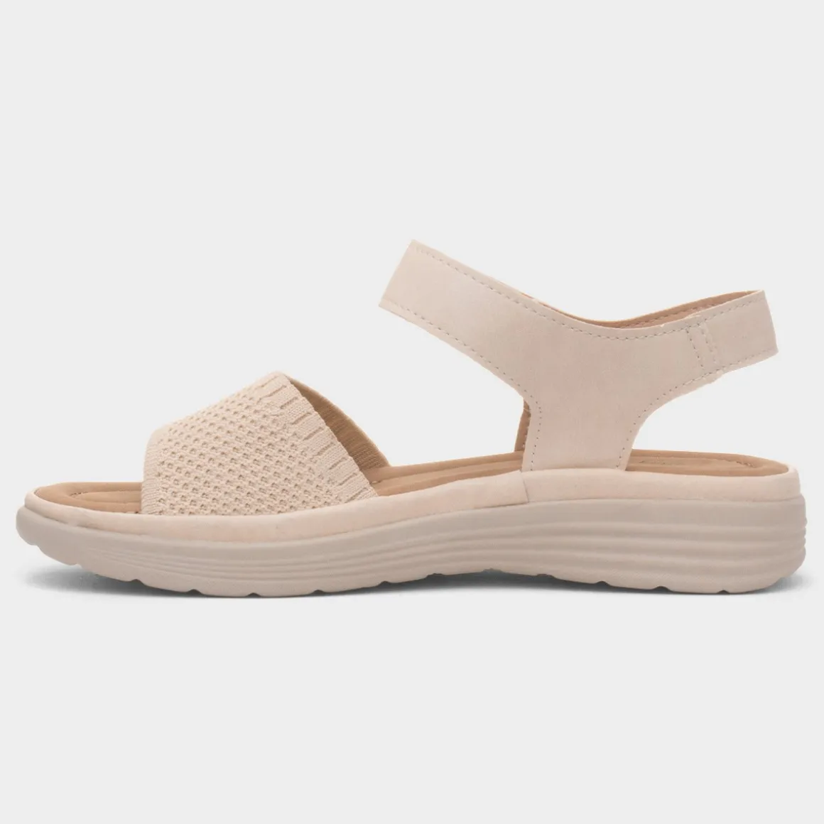 Maya Grace Ella Womens Beige Easy Fasten Sandal
