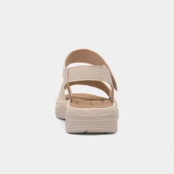 Maya Grace Ella Womens Beige Easy Fasten Sandal