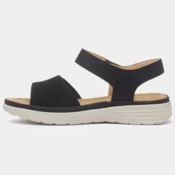 Maya Grace Ella Womens Black Easy Fasten Sandal