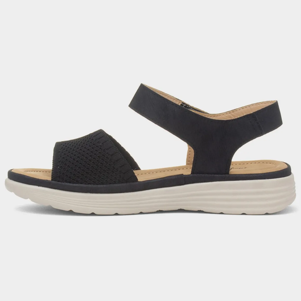 Maya Grace Ella Womens Black Easy Fasten Sandal
