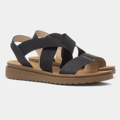 Maya Grace Marlene Womens Black Strappy Sandal