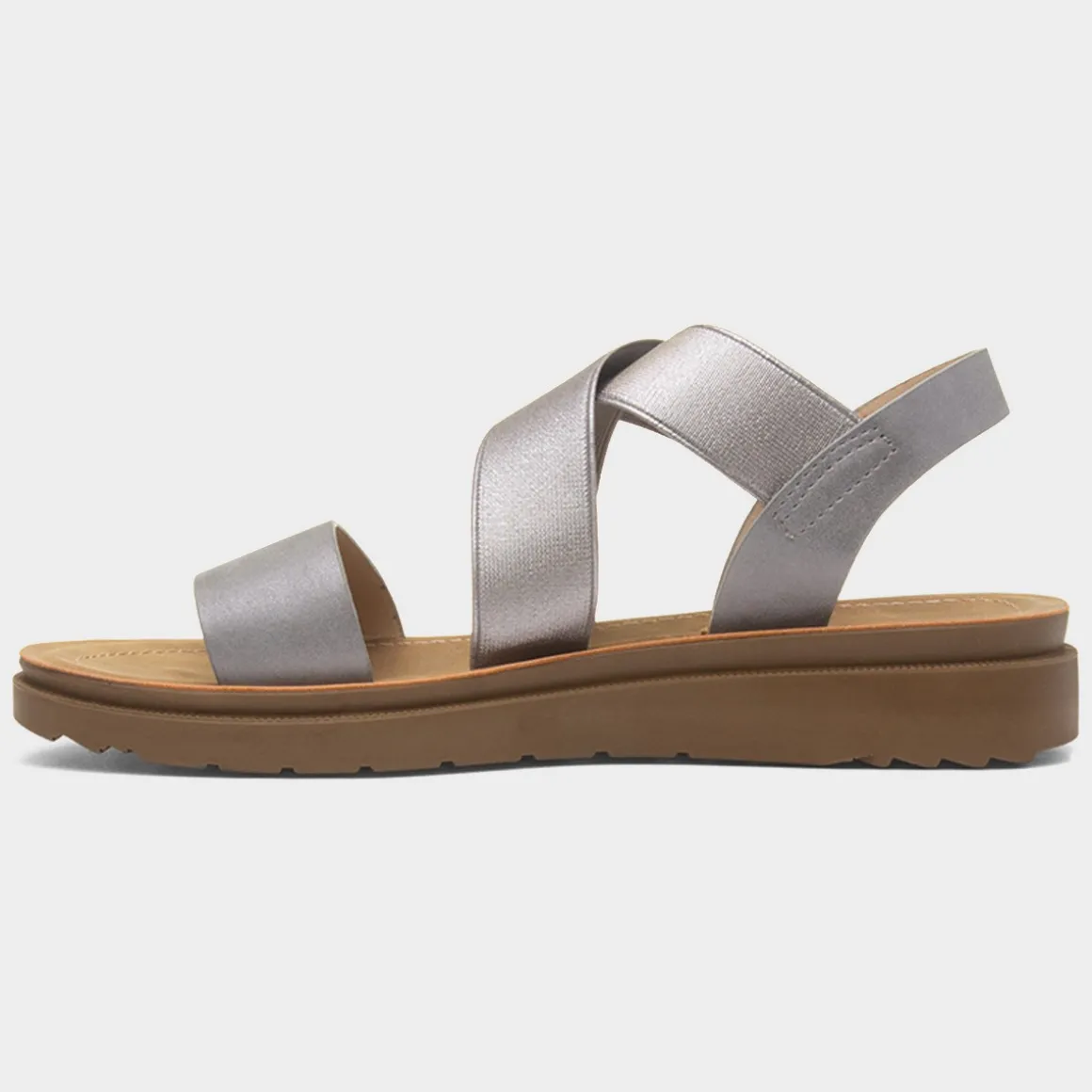 Maya Grace Marlene Womens Pewter Strappy Sandal