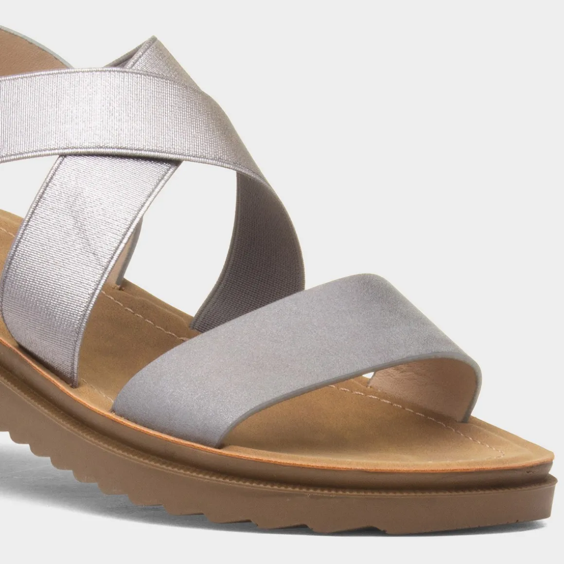 Maya Grace Marlene Womens Pewter Strappy Sandal