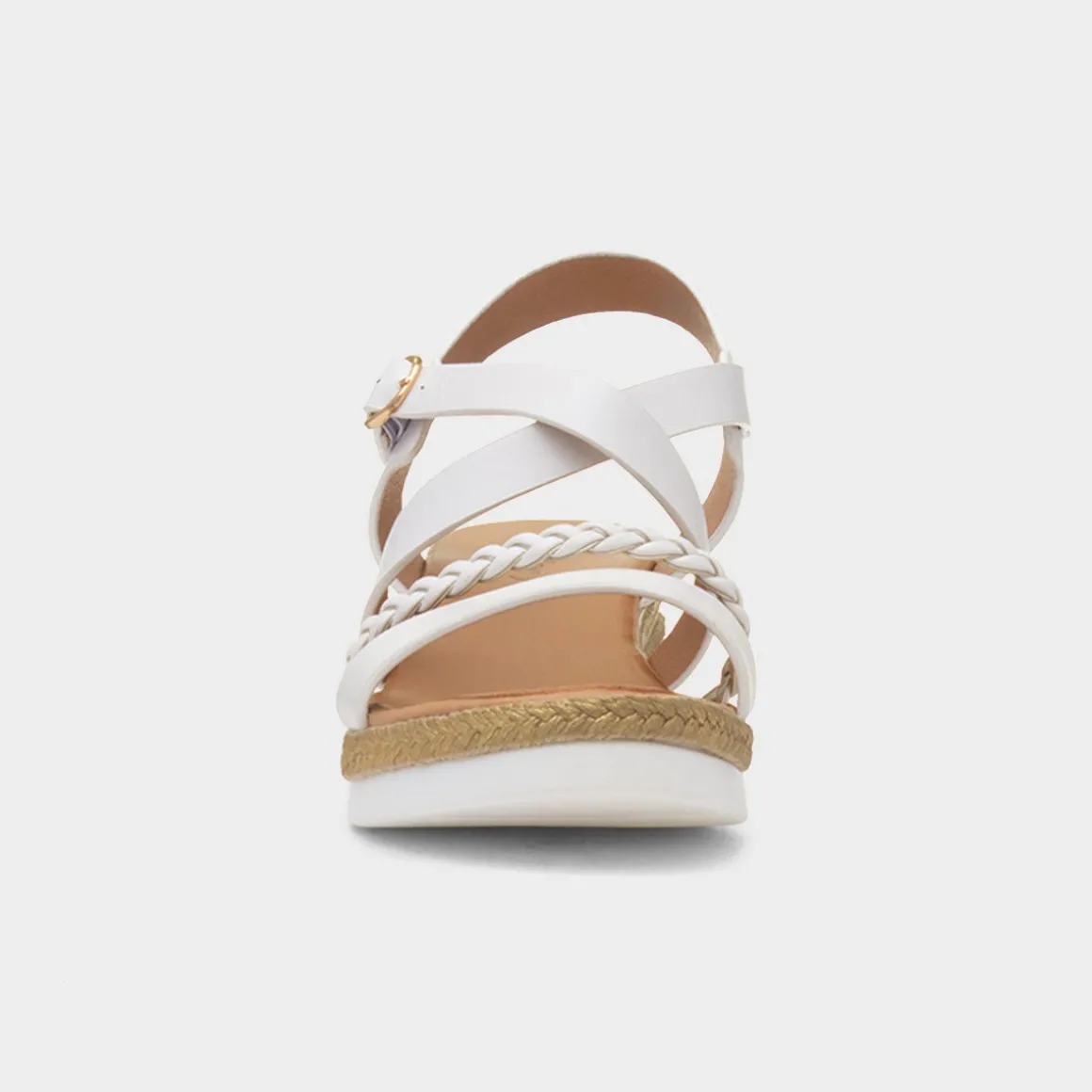 Maya Grace Taylor Womens White Wedge Sandal