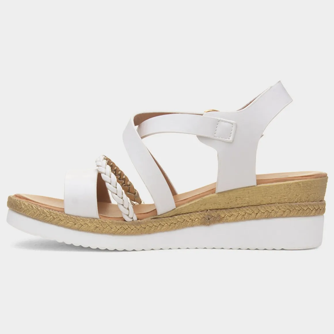 Maya Grace Taylor Womens White Wedge Sandal