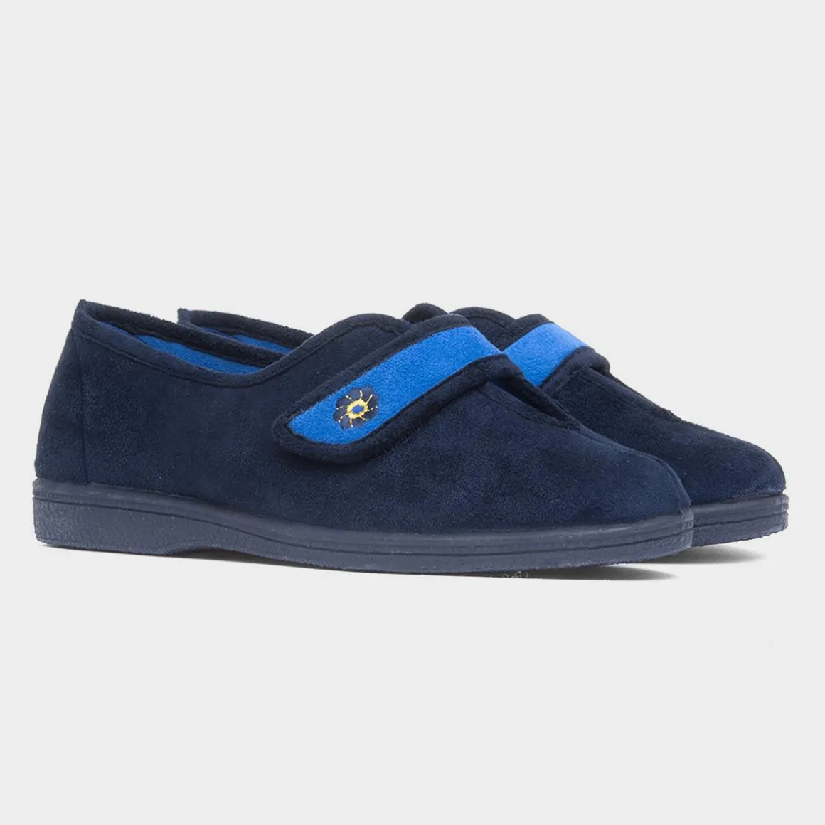 Mirak Andrea Womens Navy Easy Fasten Slipper
