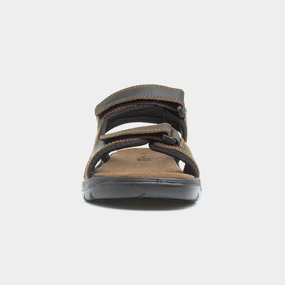 Osaga Bryson Mens Brown Leather Easy Fasten Sandal