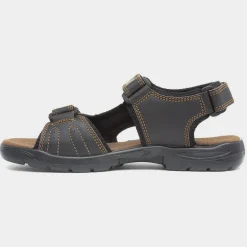 Osaga Bryson Mens Brown Leather Easy Fasten Sandal