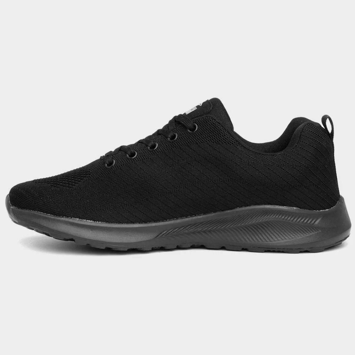 Osaga Neptune Mens Black Lace Up Trainer