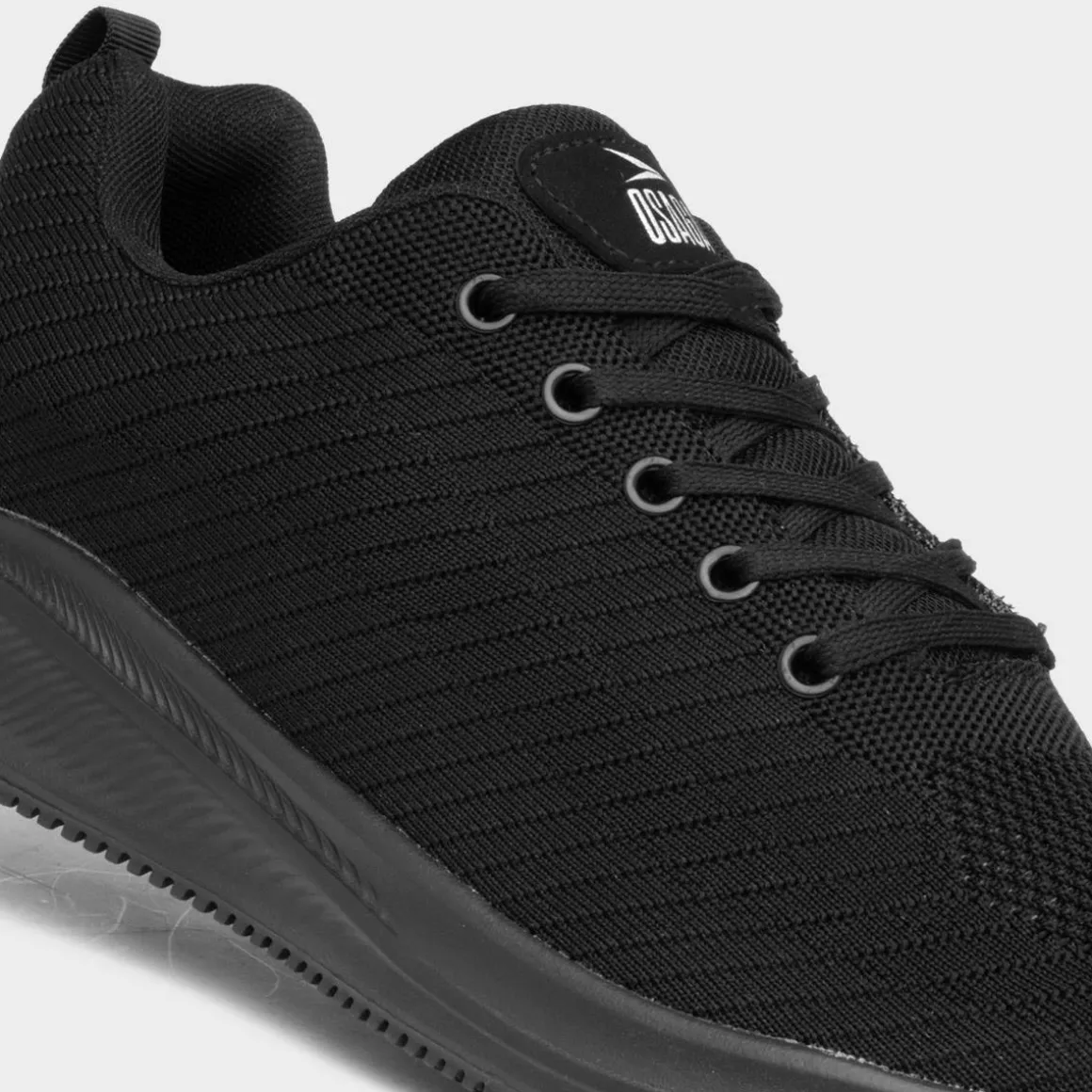 Osaga Neptune Mens Black Lace Up Trainer