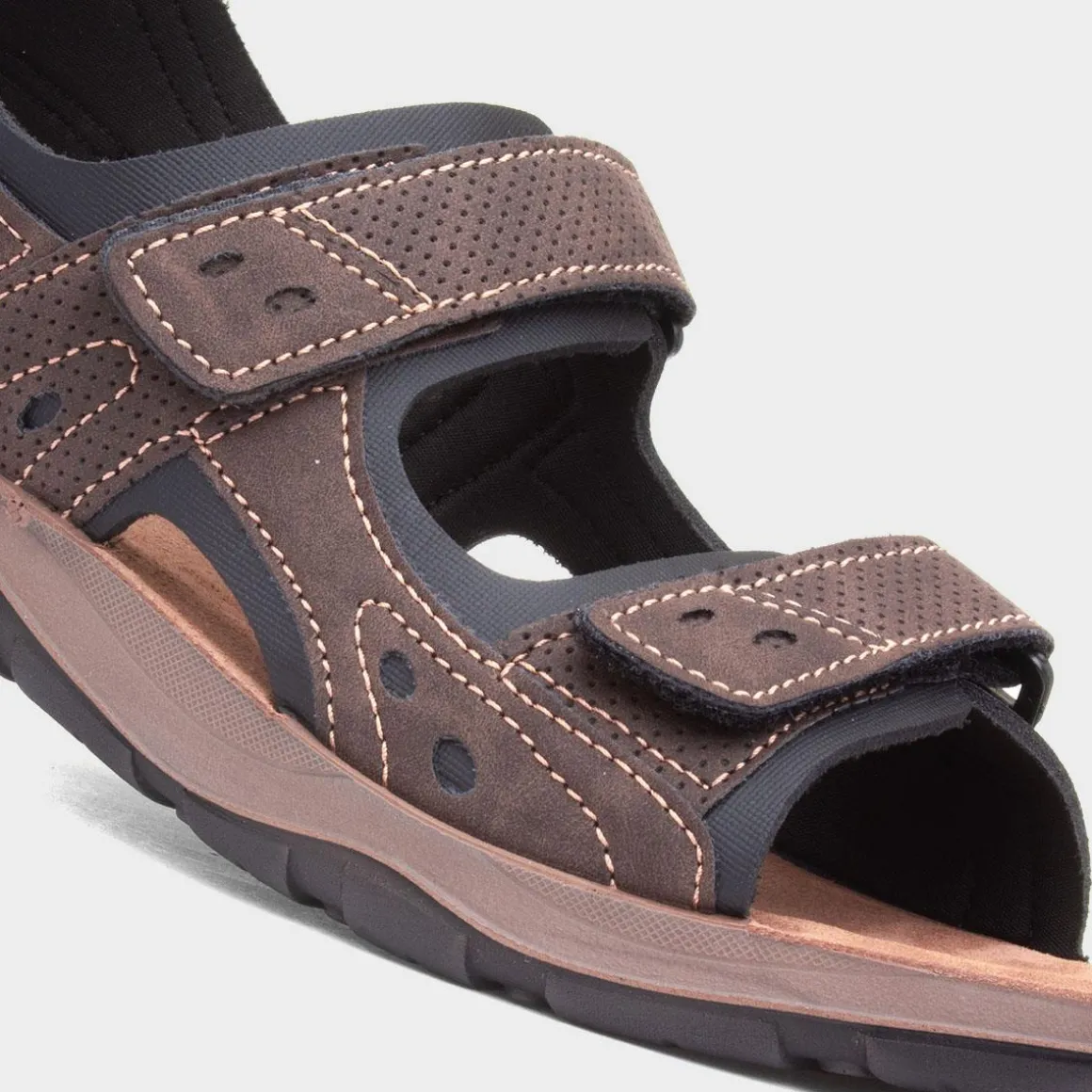 Osaga Vista Mens Brown Easy Fasten Sandal