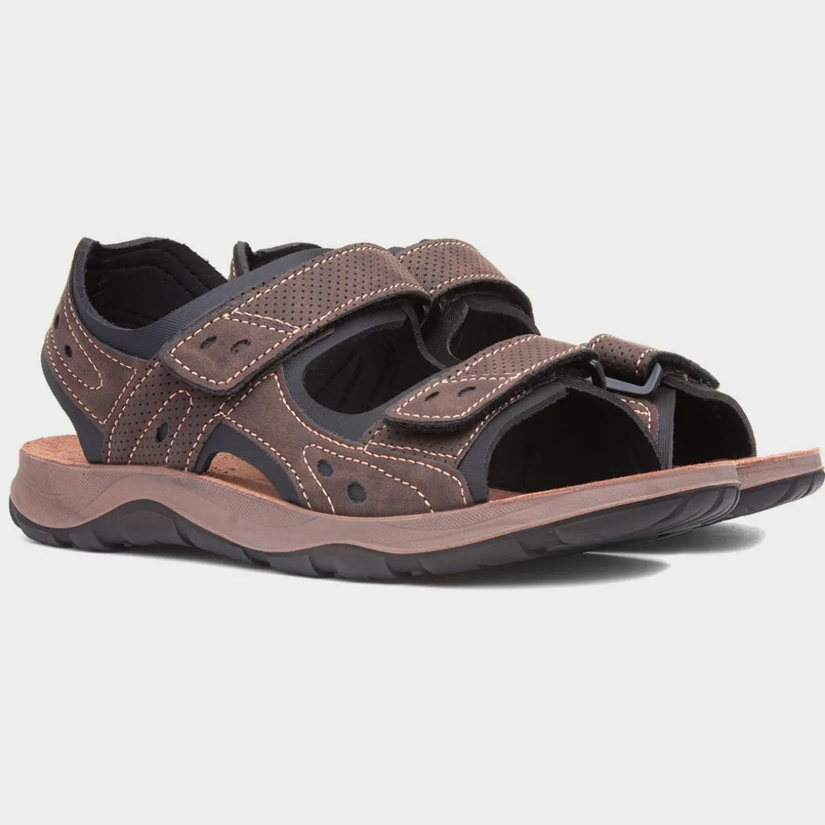 Osaga Vista Mens Brown Easy Fasten Sandal