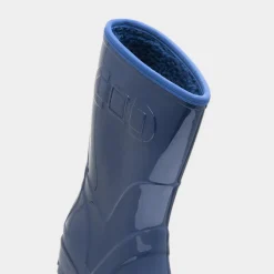 Rainstorm Womens Navy Patent Warm Lined Welly