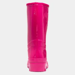 Rainstorm Womens Pink Patent Warm Lined Welly