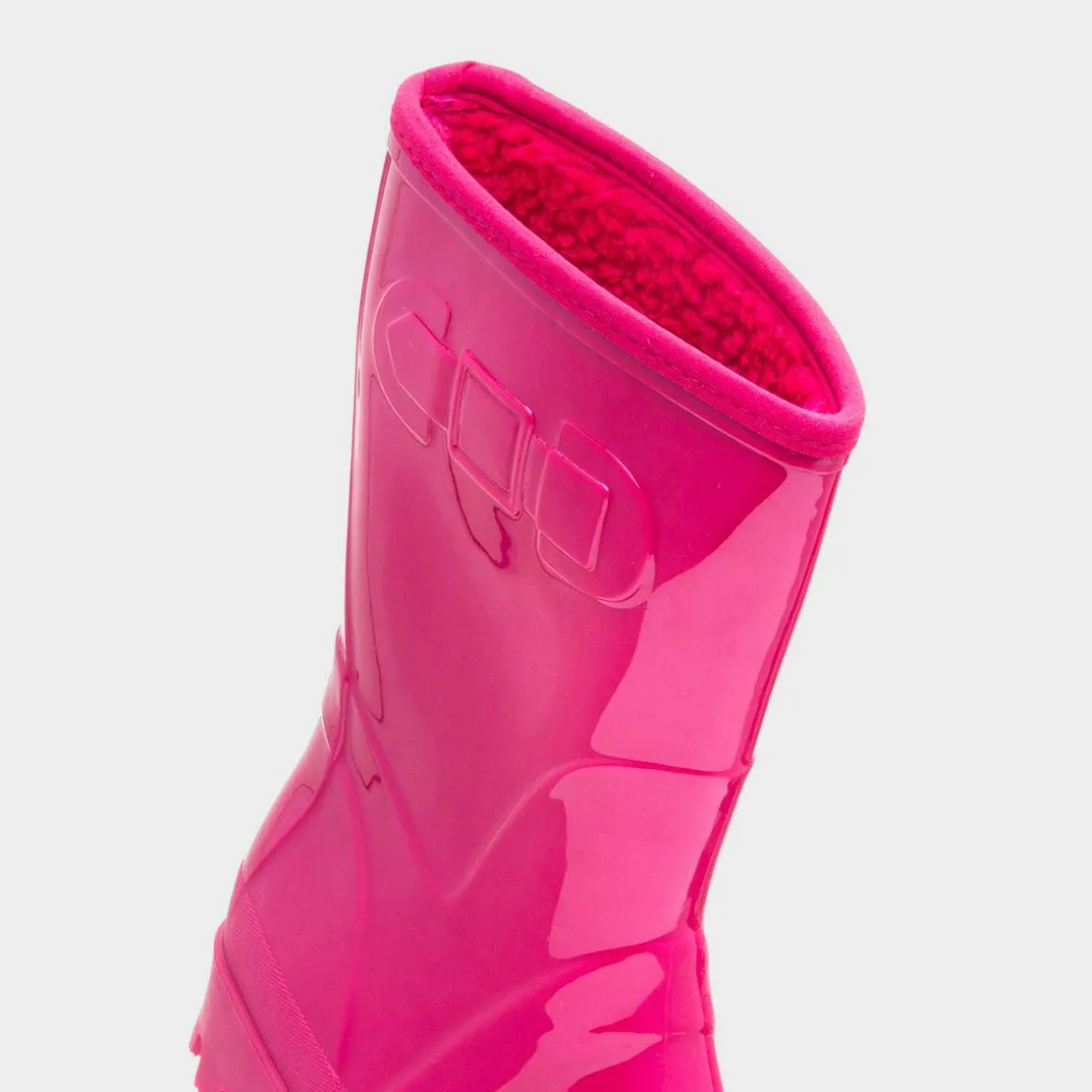 Rainstorm Womens Pink Patent Warm Lined Welly