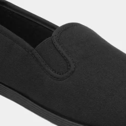 Red Fish Bamba Womens Black Slip On Canvas Shoe