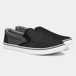 Red Fish Bryce Mens Black Slip On Canvas
