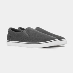 Red Fish Bryce Mens Dark Grey Slip On Canvas