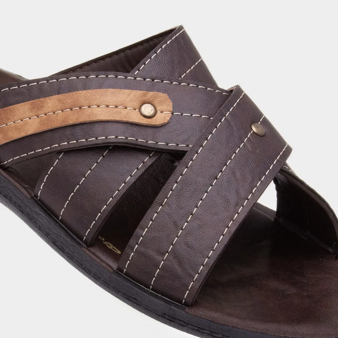 Red Fish Edgar Mens Dark Brown Mule Sandal