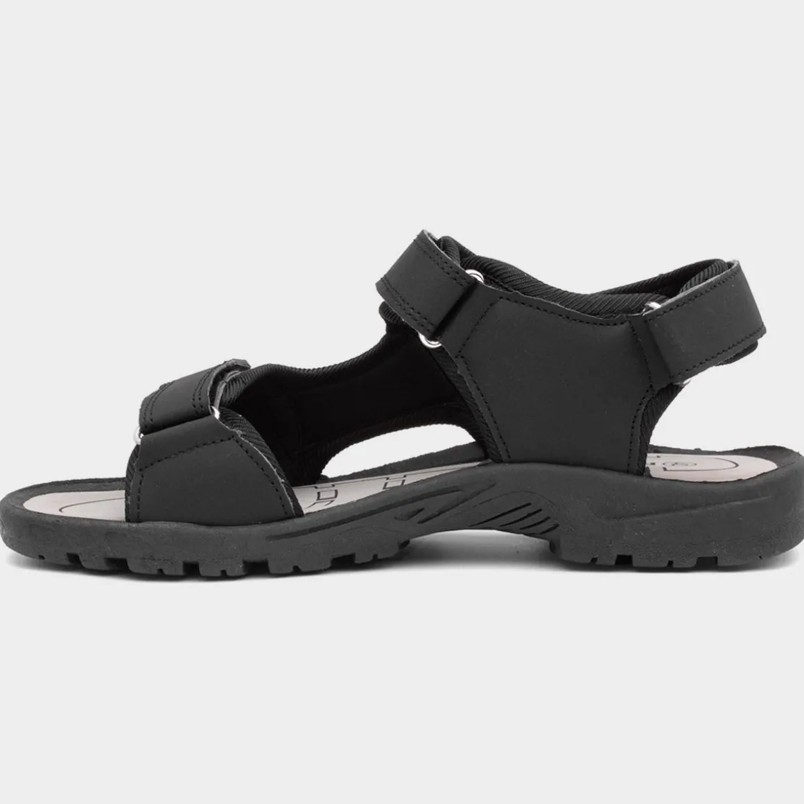Red Fish Edward Mens Black Easy Fasten Sandals