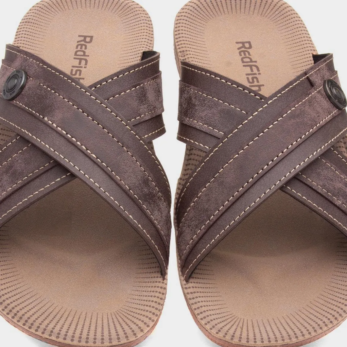 Red Fish Ellison Mens Brown Mule Sandal