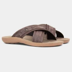 Red Fish Ellison Mens Brown Mule Sandal