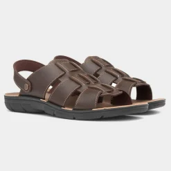 Red Fish Elmer Mens Brown Mule Sandal