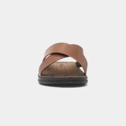 Red Fish Ethan Mens Tan Cross Over Mule Sandal