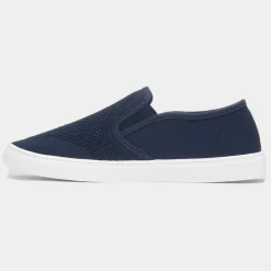 Red Fish Harry Mens Blue Knitted Slip On Canvas