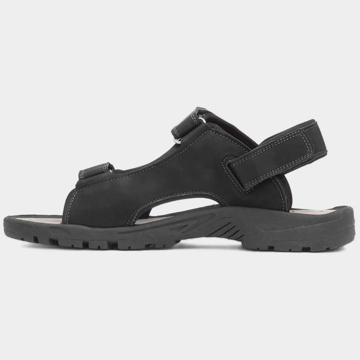 Red Fish Hayden Mens Black Easy Fasten Sandal