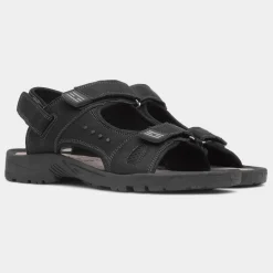 Red Fish Hayden Mens Black Easy Fasten Sandal