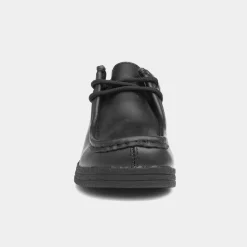 Red Fish Iggy Kids Black Coated Leather Shoe