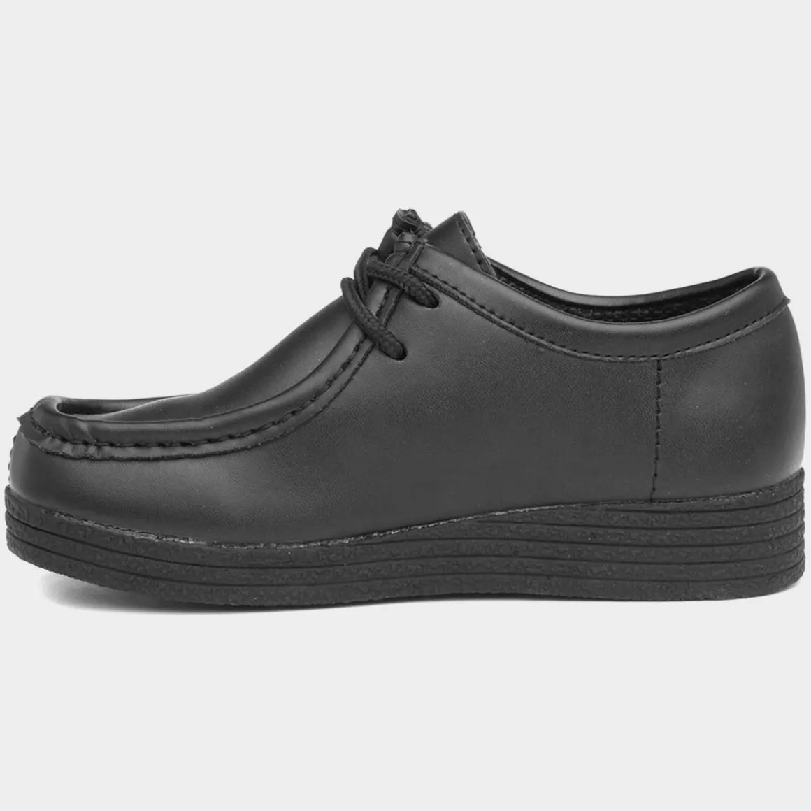 Red Fish Iggy Kids Black Coated Leather Shoe