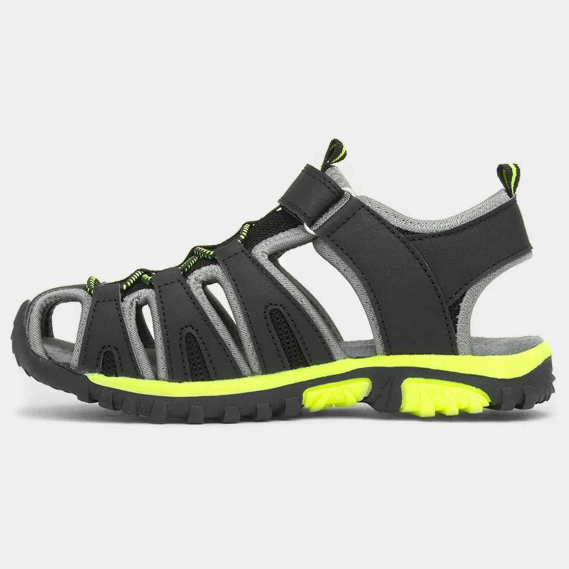 Red Fish Ike Boys Black Easy Fasten Sandal