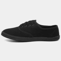 Red Fish Tai Womens Black Lace Up Canvas Shoe