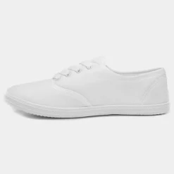 Red Fish Tai Womens White Lace Up Canvas Shoe