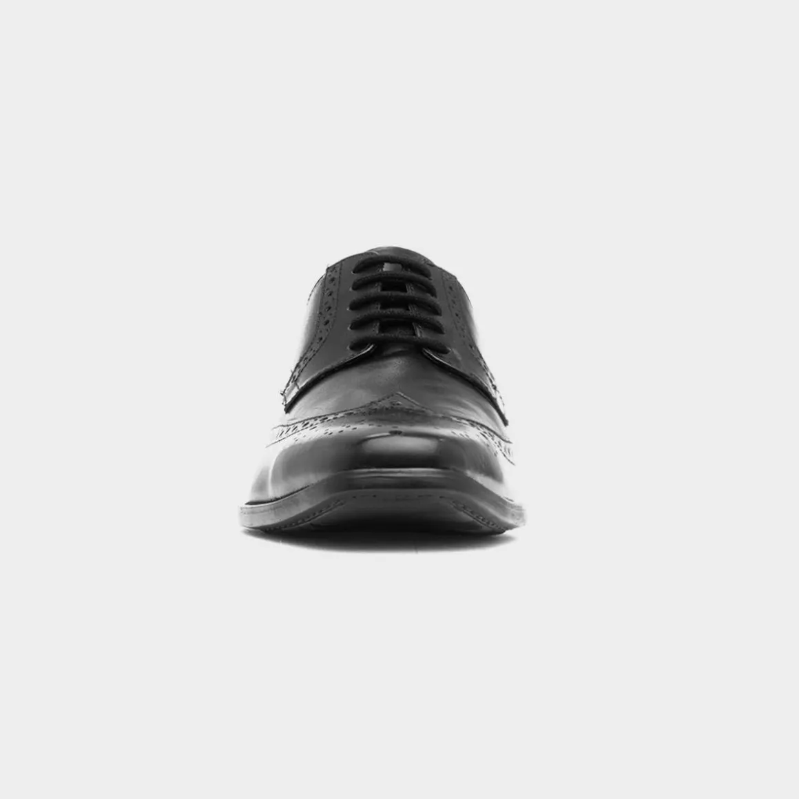 Red Level Adige Mens Black Leather Brogue Shoe