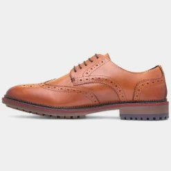 Red Level Berthold Mens Tan Leather Brogue