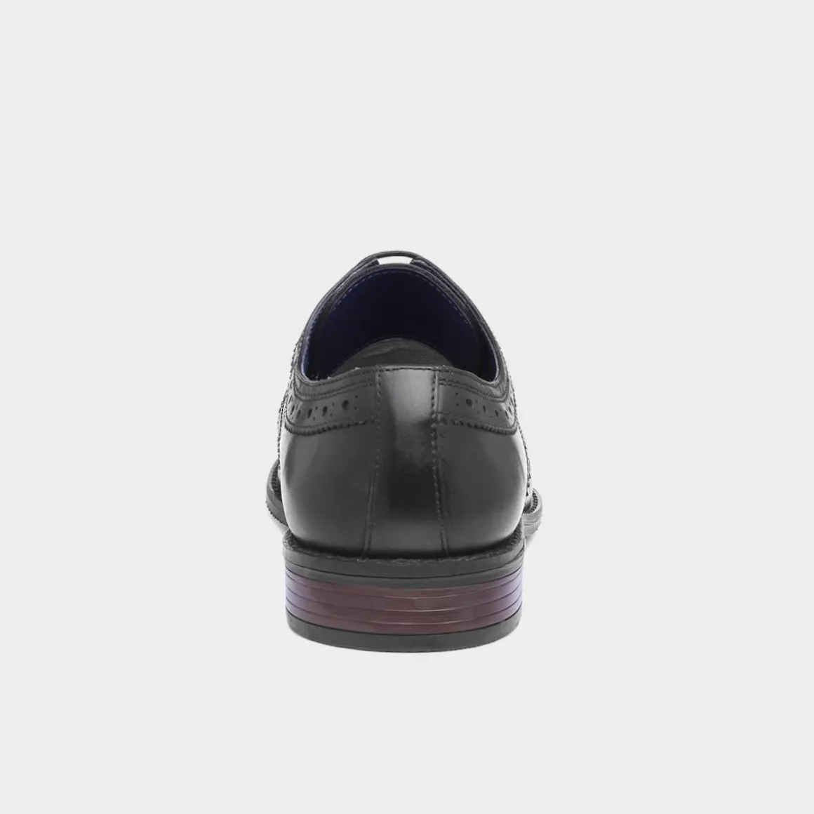 Red Level Chiesa Mens Black Leather Brogue Shoe