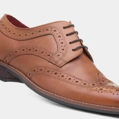 Red Level Chiesa Mens Tan Leather Brogue Shoe