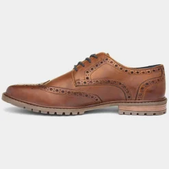 Red Level Cruise Mens Tan Leather Brogue Shoe